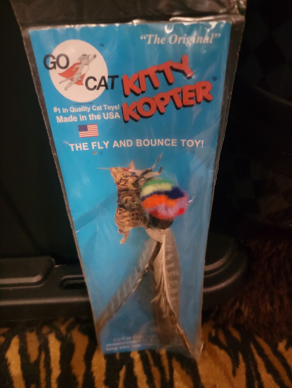 Go Cat Kitty Cat Kopter Colorful Feather Cat Toy W Ball